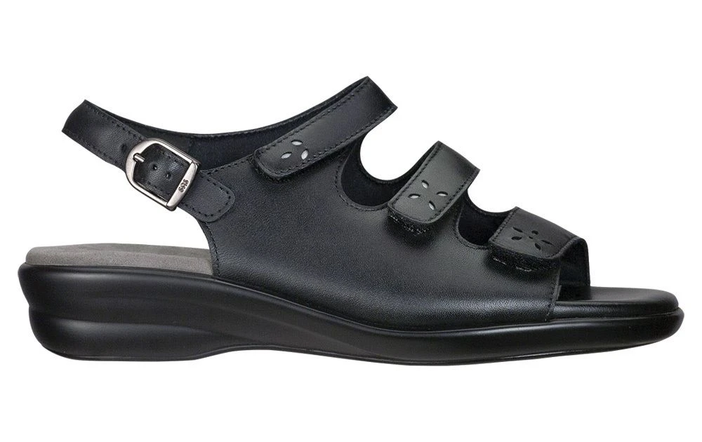 Quatro Black Leather Slingback Sandal 4 Quatro Black Leather Slingback Sandal - Image 2