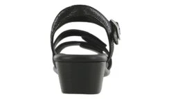 Savannah Black Leather Heel Strap Sandal -Wonders Shop sassavannah01c
